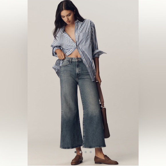 NWT SEND OFFERS!! MOTHER THE HUSTLER ROLLER ANKLE HIGH RISE WIDE LEG JEANS